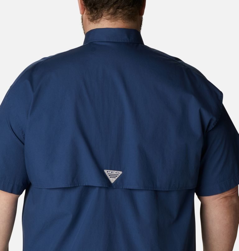 Men's Columbia PFG Bonehead Short Sleeve Shirts Navy | Plus Size CA-G1A45